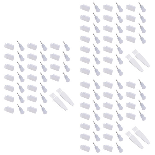 60Paires Bouchons Protections USB Type-C Transparent Pour Mobiles