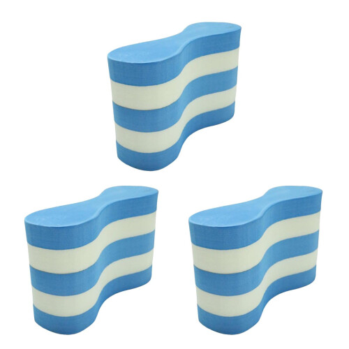 3Pcs Swim Pull Buoy Eva Floating Kick Board Sky-Blue for Swim Training