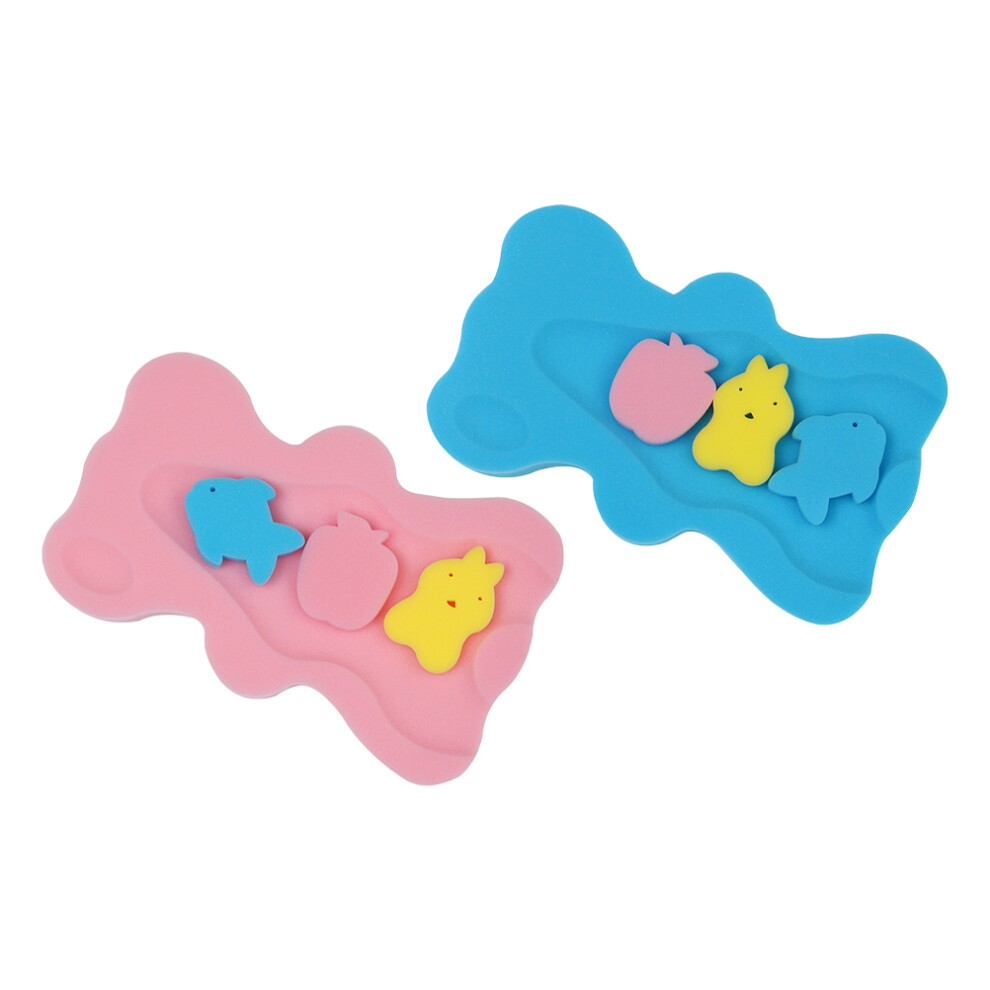Inoomp 2Pcs Newborn Baby Bath Pads Soft Sponge Mat Skid Proof Bathtub Cushion