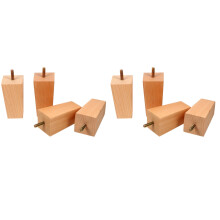 8Pcs Solid Wood Furniture Legs Wooden Table and Chair Feet Beige