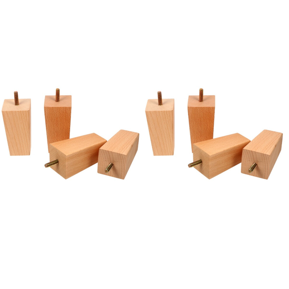 8Pcs Solid Wood Furniture Legs Wooden Table And Chair Feet Beige 3703416365301