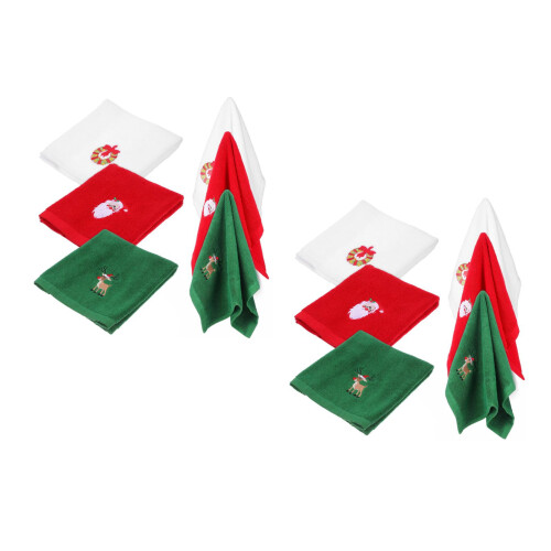 12Pièces Serviettes Coton Douces Noël Usage Variées