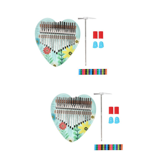 2Sets Beginner Kalimba Multi Color Delicate Thumb Piano for Children