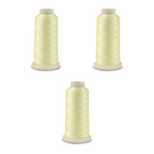 3Pcs Light Yellow Glow Thread 3000 Yards Luminous Sewing for Decor