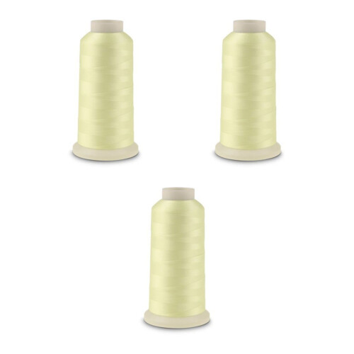 3Pcs Light Yellow Glow Thread 3000 Yards Luminous Sewing for Decor