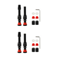 2Sets Aluminum Alloy Tubeless Bike Stems Black Durable Tire Valve Caps