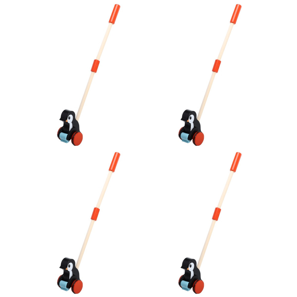 4Pcs Toddler Push And Pull Learning Walkers With Toy Black Ohphcall