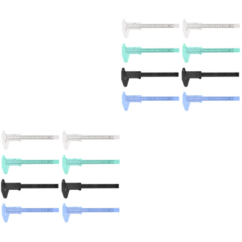 16Pcs Lightweight Mini Caliper Plastic Vernier Gauge for Measuring Use
