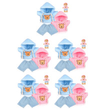 5Ensembles Tenues Ours En Peluche Miniatures Hoodie Réversible Coloré