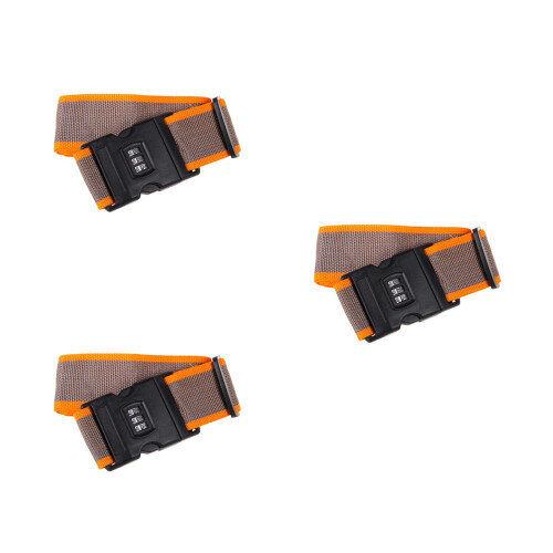 3Pcs Adjustable Luggage Straps Multi Color Lock for Travel