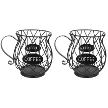 2 Pcs Holder Pot Coffee Storage Rack Fruit Basket Pod Organizer