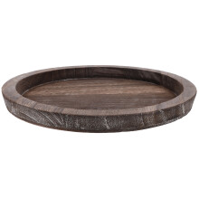 5Pcs Rustic Wooden Candle Holder Tray Storage Plate for Table Decor