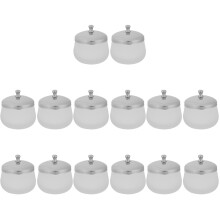14Pcs Silver Manicure Bowls Nail Acrylic Powder Liquid Dish with Lid