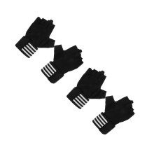 2Paires De Musculation Demi-Doigt Noir Ventilés