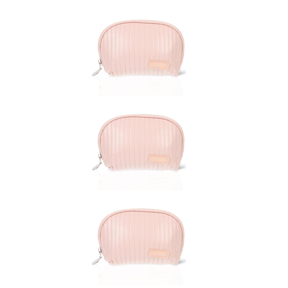 Artibetter Pink 3Pcs Lightweight Pu Makeup Bags Travel Cosmetic Organizer