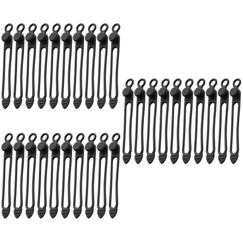 30Pièces Liens Silicone Flexible Câbles Noir Réutilisables À