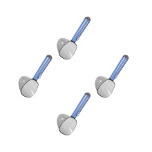 4Pcs Dark Blue ABS Pet Food Scoop with Stainless Clip for Freshness