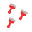 3Pièces Outils Papier Peint Acier Inox Rouge 6