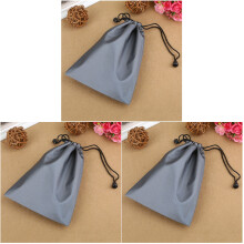 30Pcs Waterproof Drawstring Bags Gray Flannel Jewelry Storage Pouch