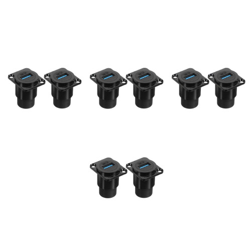 8Pièces Adaptateur USB Industrie Noir Transfert Rapide Étanche