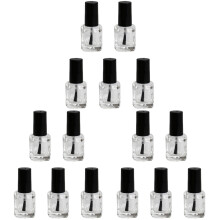 15Pcs Clear Empty Nail Polish Bottles Multi Color with Premium Brush