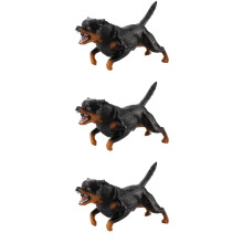 3Pcs Realistic Rottweiler Toy Simulation Dog Model Kids Decor Ornament