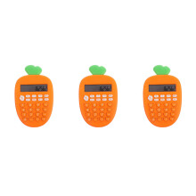 3Pcs Orange Electronic Calculator for Office and Student Use