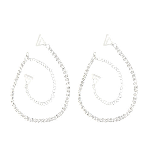 Raindrops Silver Rhinestone Bra Straps For Women 1 Pair
