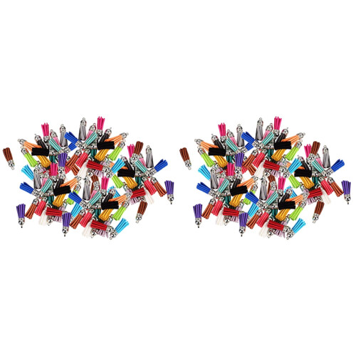 100Pièces Pompons DIY Multicolores Pour , Sacs Porte-Clés 2