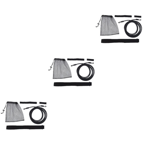 3Sets Durable Swim Resistance Belt Black for Endurance Training