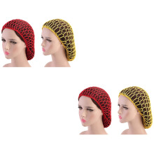 4Pcs Assorted Color Hair Net Caps Long Sleeping Hats Hair Accessories