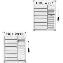 2Sets Portable Acrylic Weekly Planning Memo Boards for Home and Office