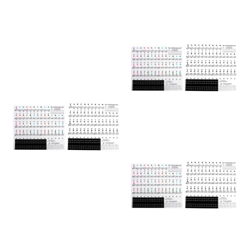 6 Sheets Beginner Piano Keyboard Stickers Adhesive Introductory