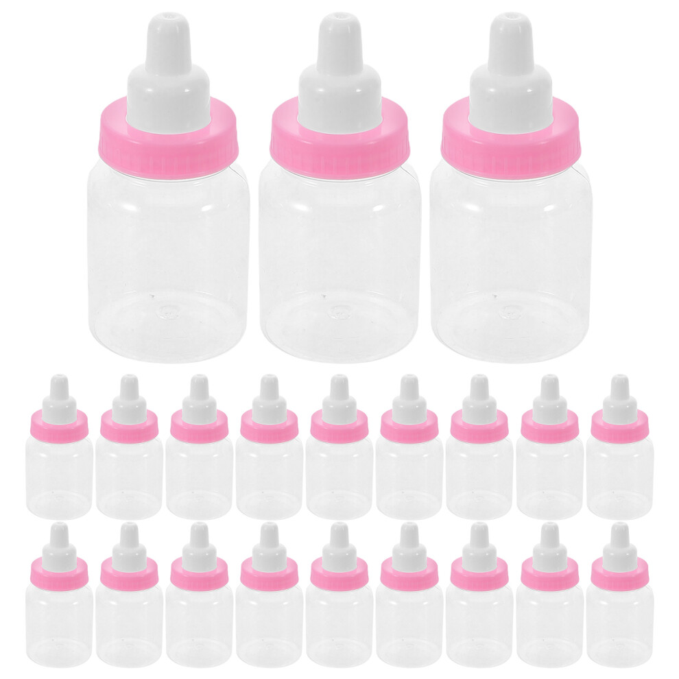 48Pcs Decorative Candy Bottles Baby Shower Feeding Bottle Favors Pink Solustre
