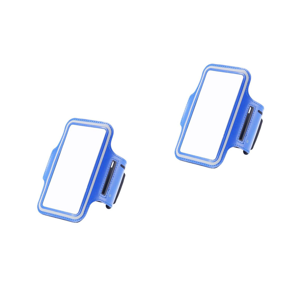 2Pcs Neoprene Arm Bags For Mobile Phone Running Outdoor Sports Blue 3703116074008