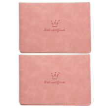 2Pcs Pink Baby Document Organizer Birth Certificate Holder Set