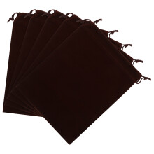 15Pcs Coffee Gift Drawstring Flannelette Bags Jewelry Storage Pouches