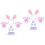 2Sets White Bunny Ears Headband Easter Costume Accessories Cosplay Kit 3
