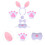 2Sets White Bunny Ears Headband Easter Costume Accessories Cosplay Kit 7