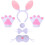 2Sets White Bunny Ears Headband Easter Costume Accessories Cosplay Kit 8