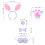 2Sets White Bunny Ears Headband Easter Costume Accessories Cosplay Kit 9