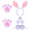 2Sets White Bunny Ears Headband Easter Costume Accessories Cosplay Kit 11