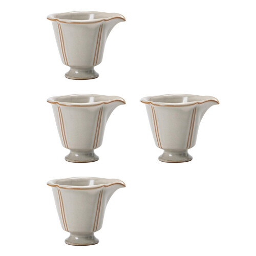 4Pcs Delicate Ceramic Multi-Use Tea Cup Beige Water Cup for Tea Lovers