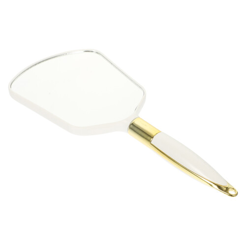 4Pcs Durable ABS Handheld Vanity Mirror Portable Makeup Mirror White