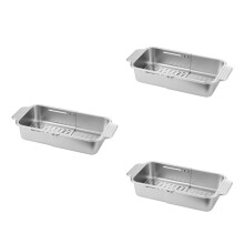 3Pcs Stainless Steel Kitchen Sink Strainer Basket Silver Drain Basket