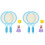 2Sets Children Badminton Racket Set with Anti-Skid Handle Sky- 1