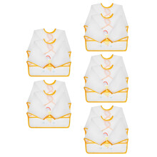 10Pcs Infant Baby Aprons with Sleeves White Polyester Long Sleeve Bibs
