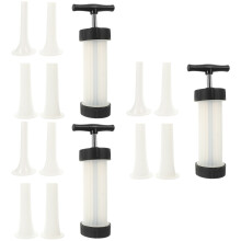 3Sets White Sausage Filler Tube Manual Kitchen Tool