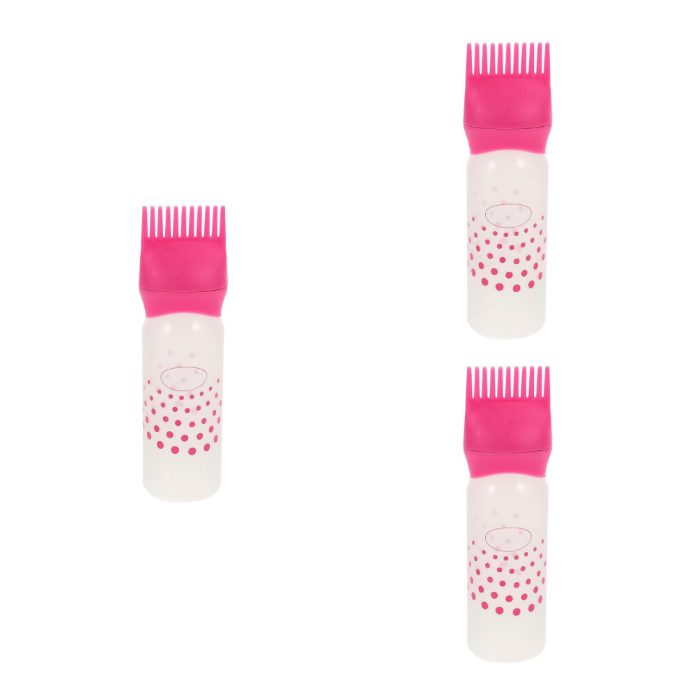 Inoomp 9Pcs Hair Dye Bottle With Comb Rosy Lightweight Plastic Applicator