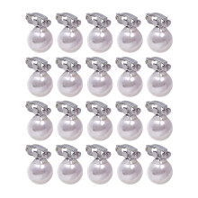 20Pcs White Pearl Hair Pins Mini Clips Alloy Bridal Hair Accessories
